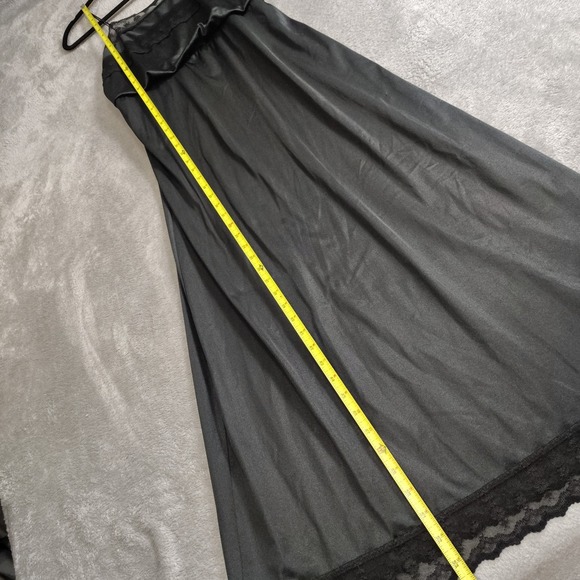 Vtg Flair Nylon Satin Lace Slip Dress Nightgown Size M Whimsigoth‎ Union Made - Picture 9 of 14